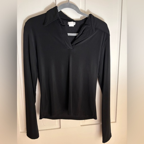 Black Body Contour Long-Sleeve Shirt - Picture 1 of 3